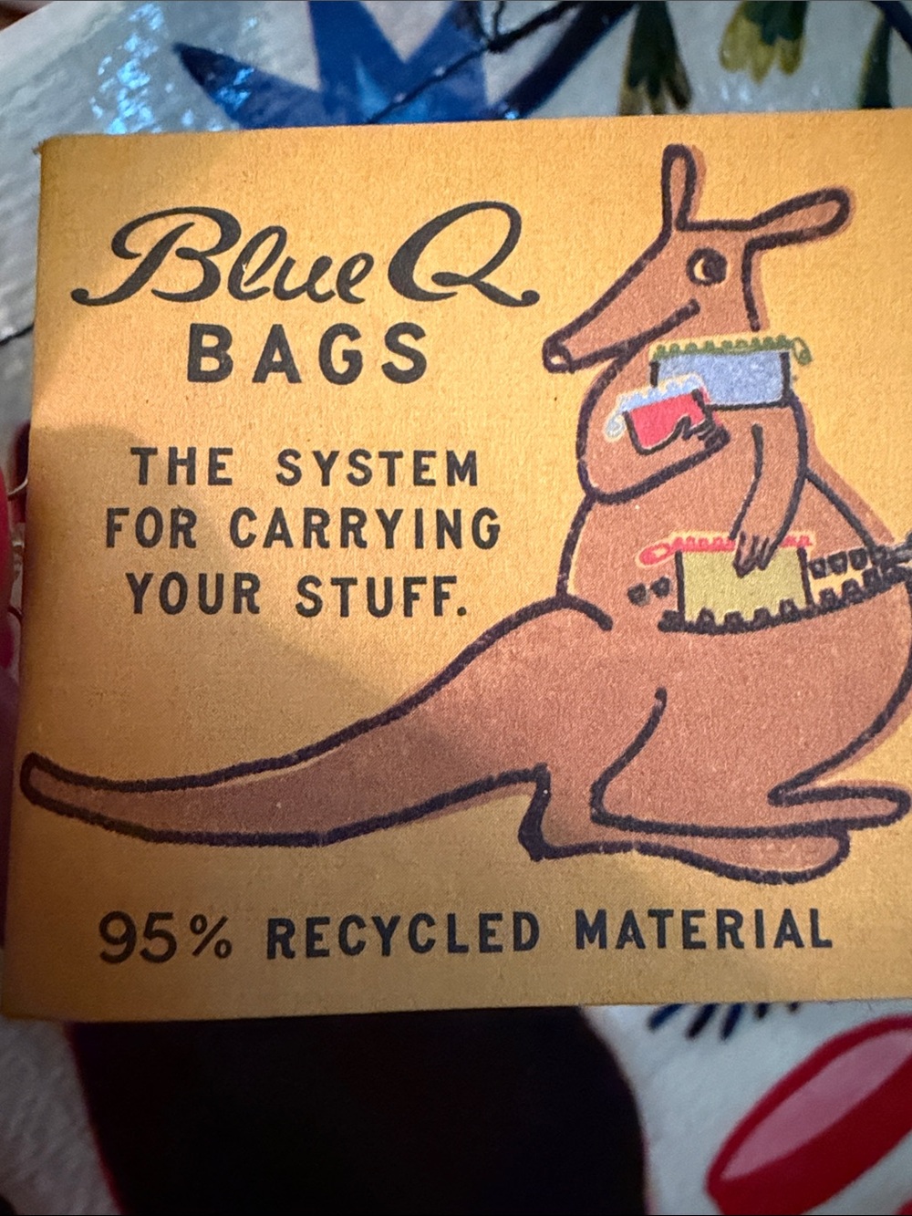 Blue Q Cat Tote Bag in Black with Pink, Blue and Green Accents - Picture 2 of 5